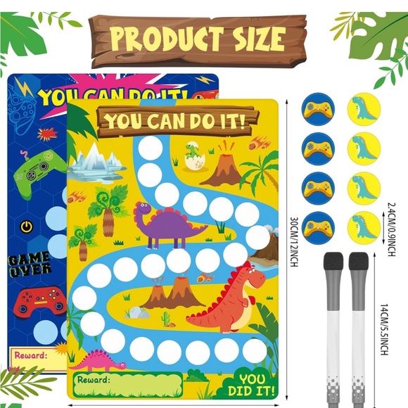 2Pcs Magnetic🧲DryEraseRewardChart📊4 Kids👦🏻👧🏻GoodBehaviorChart4Kids👦🏻👧🏻 - Picture 2 of 7